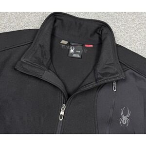 Spyder Full Zip Jacket Men L Black Fleece Thermal Outdoor Hiking